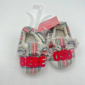 NEW Wondershop at Target "Bebe Oso" Baby Slippers - Red / Multi Size 0-3…